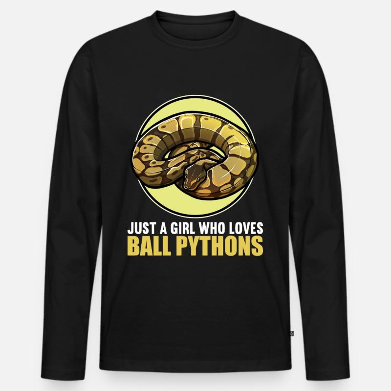 Ball Python Königspythons Königspython - Männer Premium Bio Langarmshirt - Schwarz