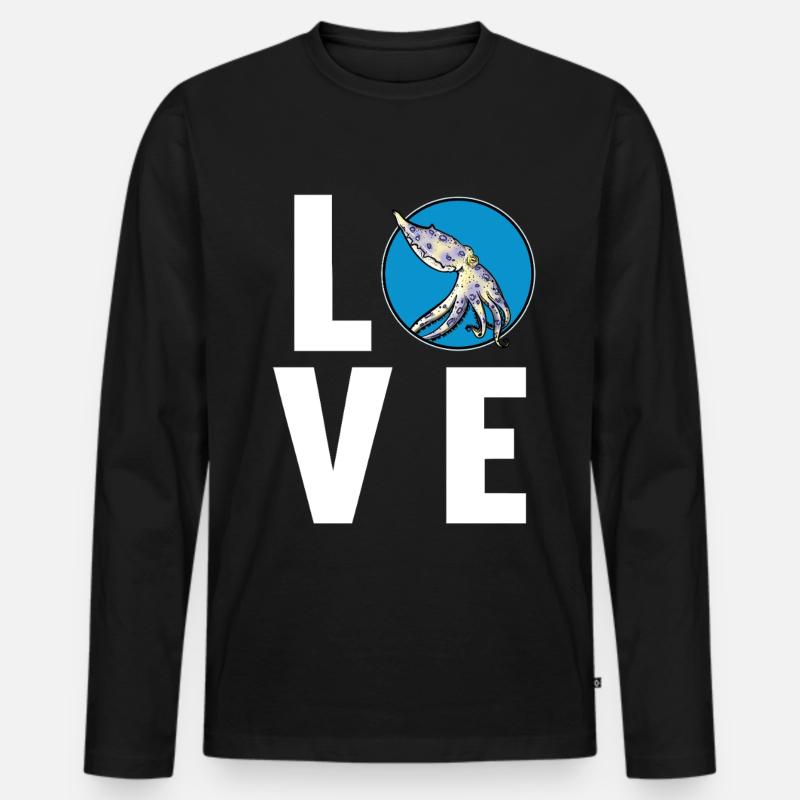 Blue Ringed Octopus Blaugeringelter Krake - Männer Premium Bio Langarmshirt - Schwarz