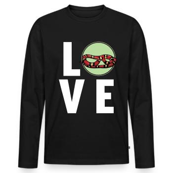 Serpents corail Serpent corail - T-shirt manches longues Premium bio Homme - noir - Devant - Nico (187cm)