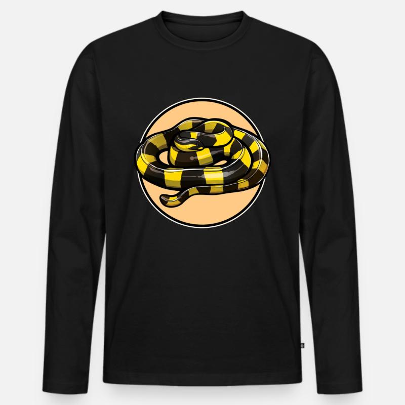 Banded Krait Gebänderter Krait - Männer Premium Bio Langarmshirt - Schwarz