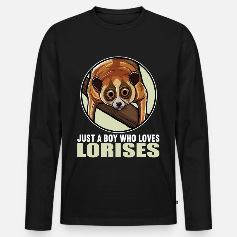 Plumploris Loris - Männer Premium Bio Langarmshirt - Schwarz