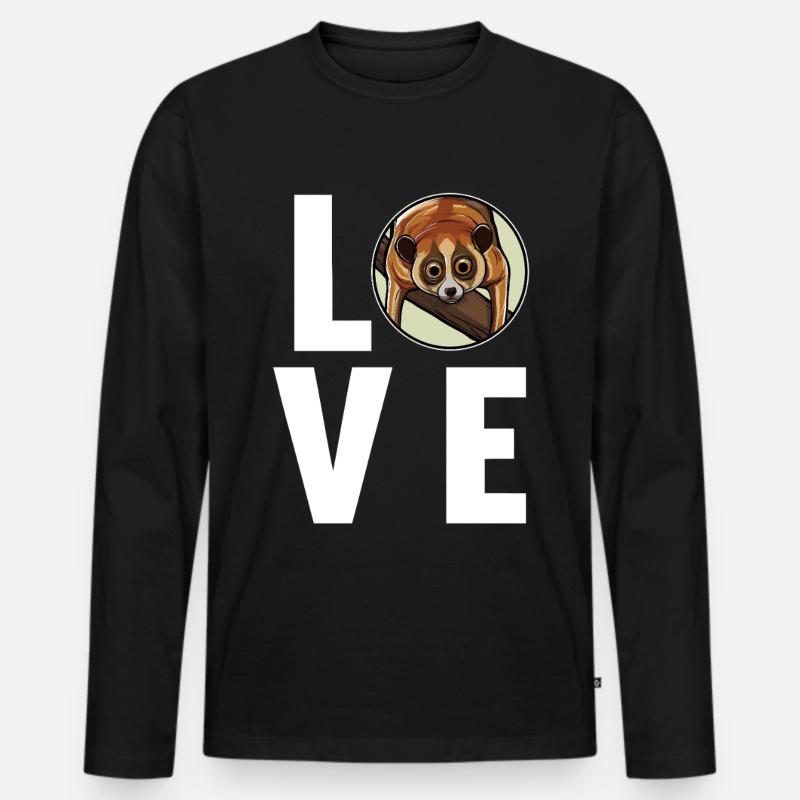 Plumploris Loris - Männer Premium Bio Langarmshirt - Schwarz