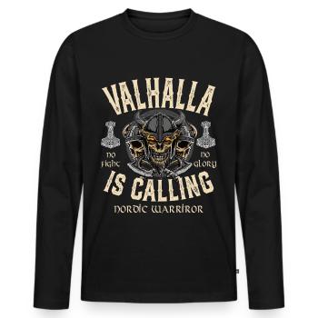 Valhalla vous appelle - T-shirt manches longues Premium bio Homme - noir - Devant - Nico (187cm)