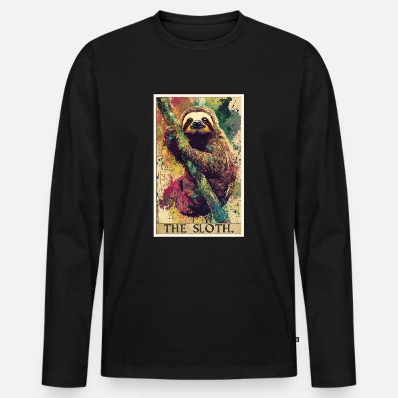 Faultiere Faultier - Männer Premium Bio Langarmshirt - Schwarz