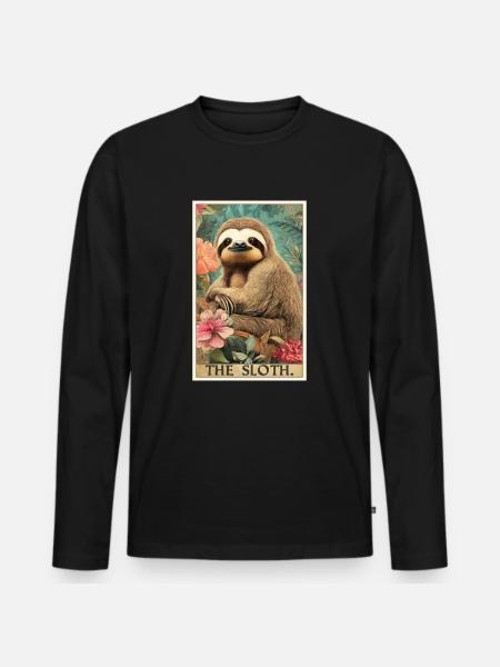Sloths Sloth - Men's Premium Organic Long Sleeve Shirt - black