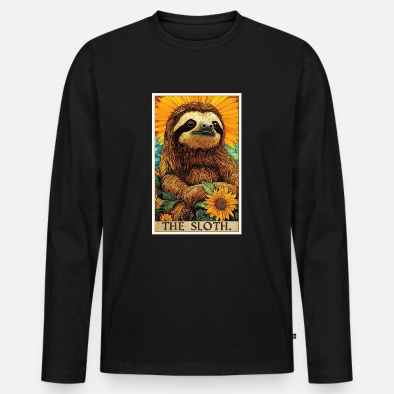 Faultiere Faultier - Männer Premium Bio Langarmshirt - Schwarz