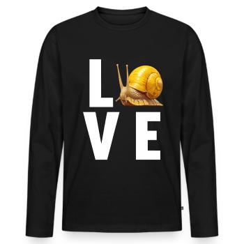 Escargots Escargot - T-shirt manches longues Premium bio Homme - noir - Devant - Nico (187cm)