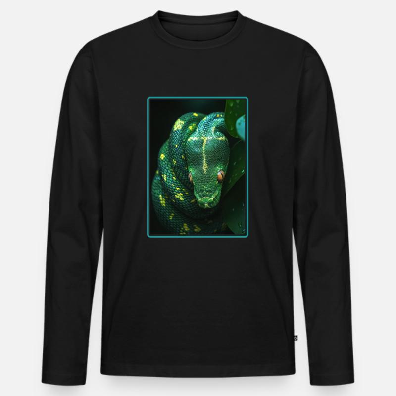Schlangen Schlange - Männer Premium Bio Langarmshirt - Schwarz