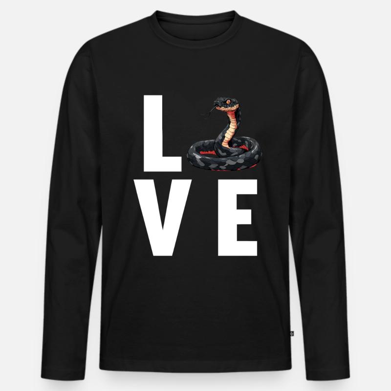 Schlangen Schlange - Männer Premium Bio Langarmshirt - Schwarz