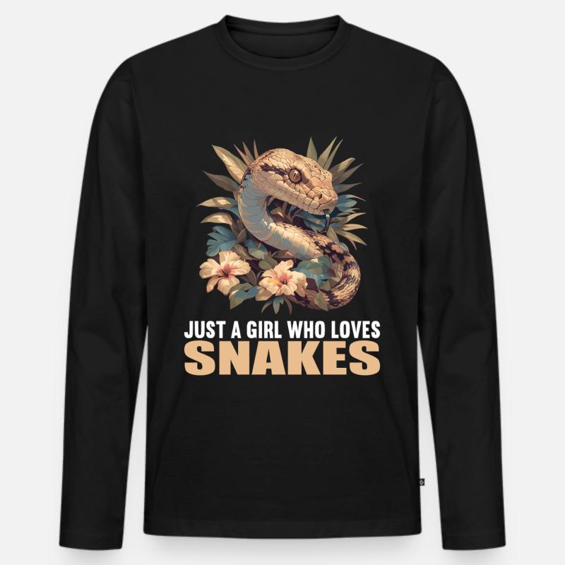Schlangen Schlange - Männer Premium Bio Langarmshirt - Schwarz