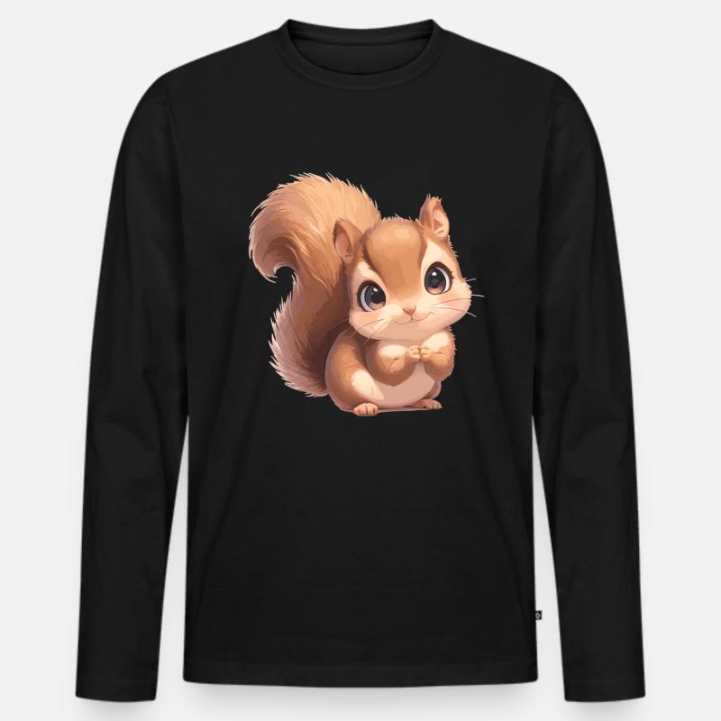 Eichhörnchen - Männer Premium Bio Langarmshirt - Schwarz