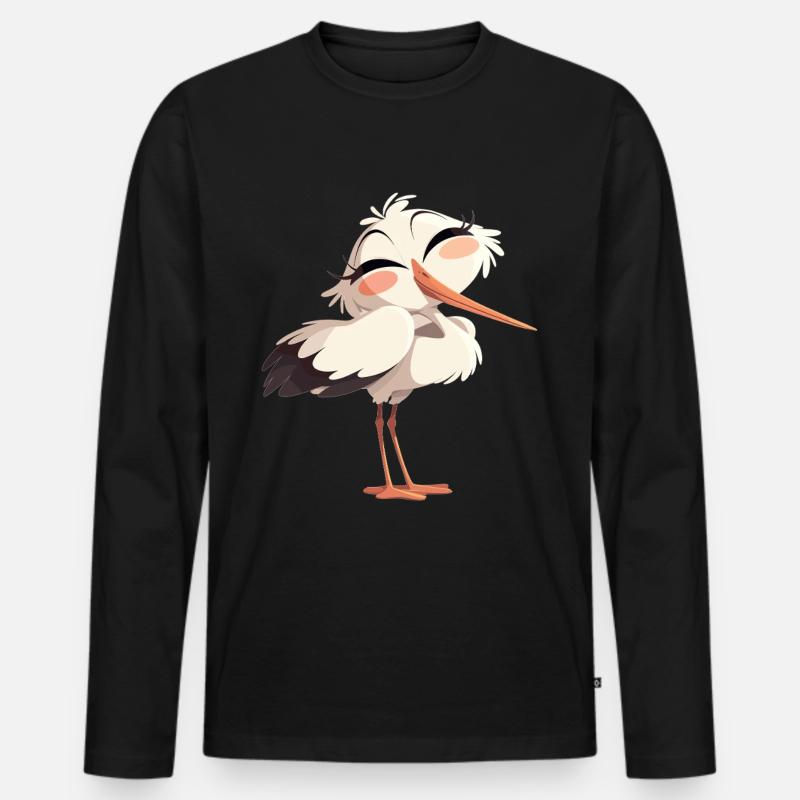 Störche Storch - Männer Premium Bio Langarmshirt - Schwarz