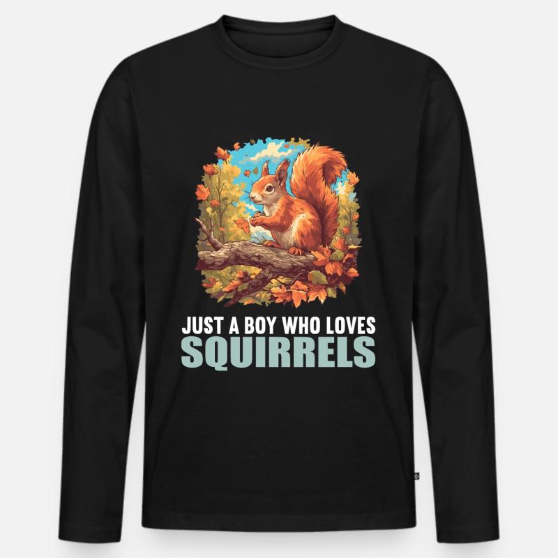 Eichhörnchen - Männer Premium Bio Langarmshirt - Schwarz