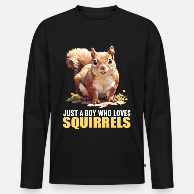 Eichhörnchen - Männer Premium Bio Langarmshirt - Schwarz