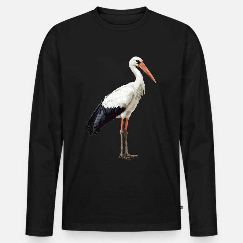 Störche Storch - Männer Premium Bio Langarmshirt - Schwarz