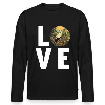 Cigognes Cigognes - T-shirt manches longues Premium bio Homme - noir - Devant - Nico (187cm)