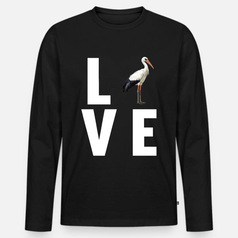 Störche Storch - Männer Premium Bio Langarmshirt - Schwarz