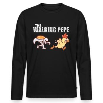 Funny Adult Humor Shirt For Adults "The Walking - Men's Premium Organic Long Sleeve Shirt - black - Front - Nico (187cm)