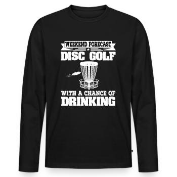 Weekend Forecast Disc Golf With A Chance Of - Men's Premium Organic Long Sleeve Shirt - black - Front - Nico (187cm)