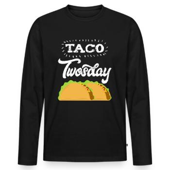 "Taco Tuesday" Perfektes Geschenk für alle Tacos Liebhaber - Männer Premium Bio Langarmshirt - Schwarz - Vorne - Nico (187cm)