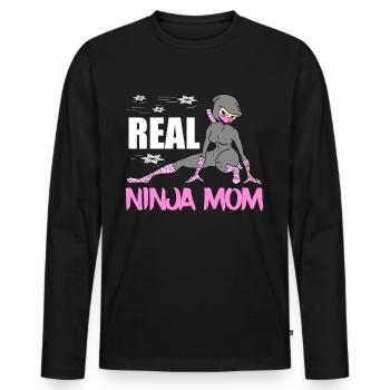 Real Ninja Mom Karate Martial Arts Fencer Ninja - T-shirt manches longues Premium bio Homme - noir - Devant - Nico (187cm)