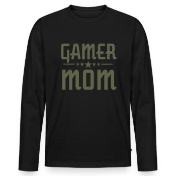 Maman Gamer Drôle - T-shirt manches longues Premium bio Homme - noir - Devant - Nico (187cm)