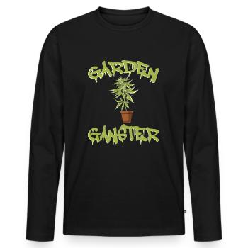Marijuana Cannabis Weed Smoke Hemp Design Garden - T-shirt manches longues Premium bio Homme - noir - Devant - Nico (187cm)