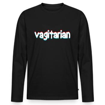 Chemise humoristique adulte drôle vagin pour les - T-shirt manches longues Premium bio Homme - noir - Devant - Nico (187cm)
