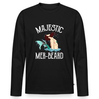 Fish Facial Hear Beard Mustache Collection - Men's Premium Organic Long Sleeve Shirt - black - Front - Nico (187cm)