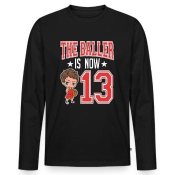 Coach Player Team Rebound Court Collection Die - Männer Premium Bio Langarmshirt - Schwarz - Vorne - Nico (187cm)