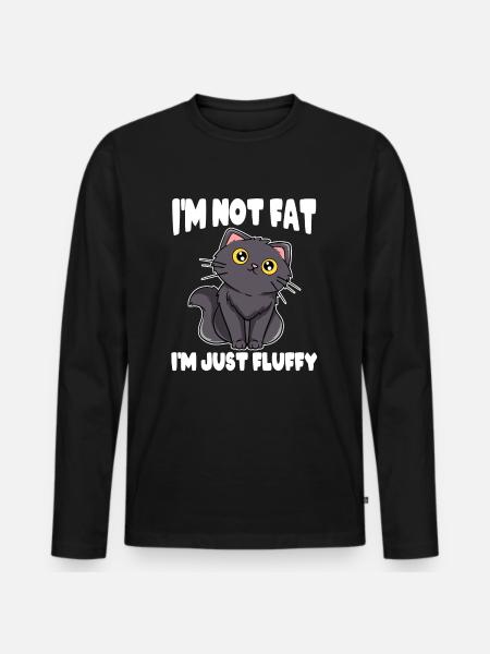 Meow persisk overvægtig overvægtig stor stor jeg er ikke - Premium økologisk langærmet T-shirt til mænd - sort