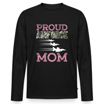 America Veteran Soldier Brave Patriot Collection - Men's Premium Organic Long Sleeve Shirt - black - Front - Nico (187cm)