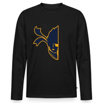 Half Face Ninja Karate Martial Arts Fencer Ninja - T-shirt manches longues Premium bio Homme - noir - Devant - Nico (187cm)