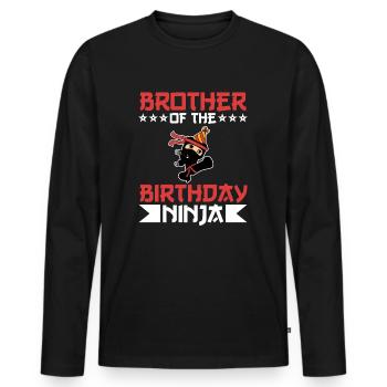Aikido Warrior Punch Kick Sword Swordfighting - T-shirt manches longues Premium bio Homme - noir - Devant - Nico (187cm)