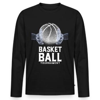 Basketball-Turnier - Männer Premium Bio Langarmshirt - Schwarz - Vorne - Nico (187cm)