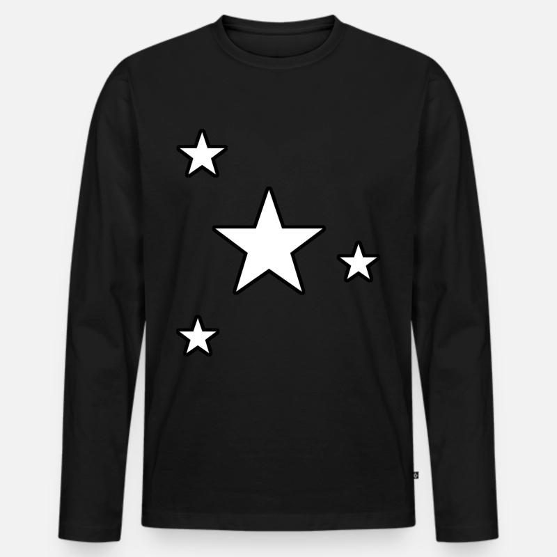 Sterne Gestirn Sternchen Geschenk Sternenhimmel - Männer Premium Bio Langarmshirt - Schwarz