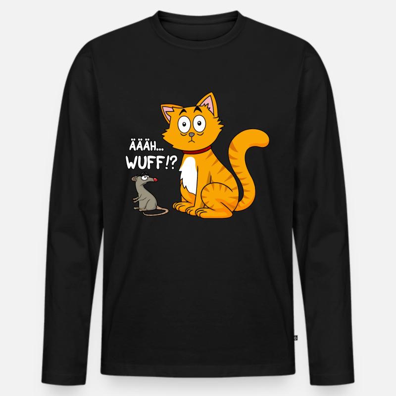 Ääh wuff - Männer Premium Bio Langarmshirt - Schwarz
