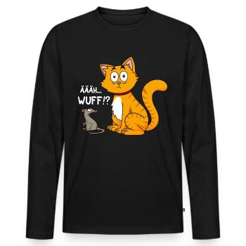 Ääh wuff - Männer Premium Bio Langarmshirt - Schwarz - Vorne - Nico (187cm)