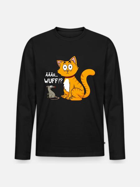 Ääh wuff - Männer Premium Bio Langarmshirt - Schwarz
