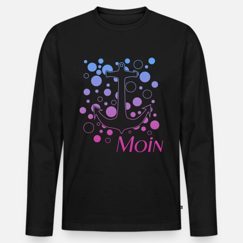 Moin - Männer Premium Bio Langarmshirt - Schwarz