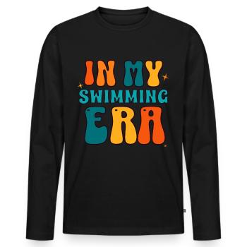 À l’époque de la natation - Swim Swimmer Swimming Pool - T-shirt manches longues Premium bio Homme - noir - Devant - Nico (187cm)