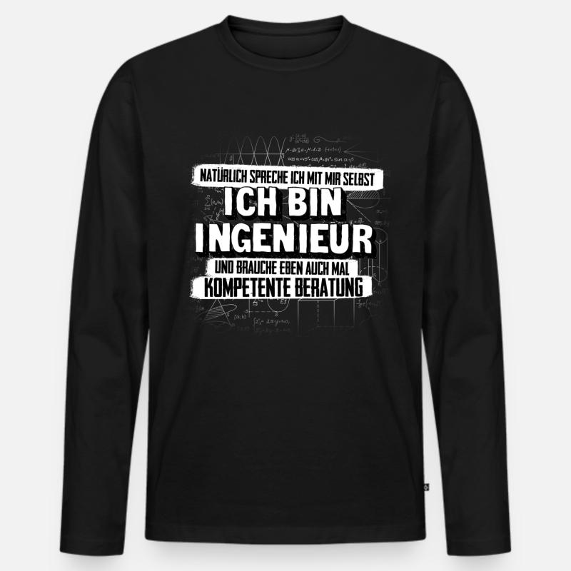 Ingenieur Kompetenz - Männer Premium Bio Langarmshirt - Schwarz