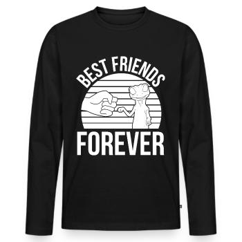 Gecko Geckos Pet Pets Reptiles Reptile Reptile - Men's Premium Organic Long Sleeve Shirt - black - Front - Nico (187cm)