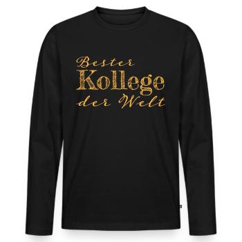 Kollege Abschiedsgeschenk Geschenk - Männer Premium Bio Langarmshirt - Schwarz - Vorne - Nico (187cm)