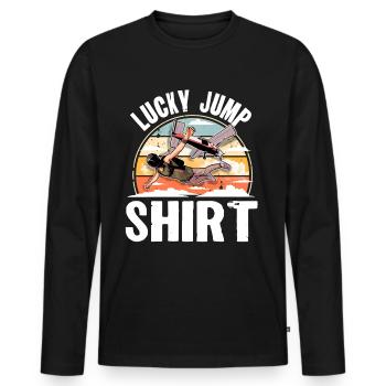Skydiving Parachuting Parachute - Men's Premium Organic Long Sleeve Shirt - black - Front - Nico (187cm)