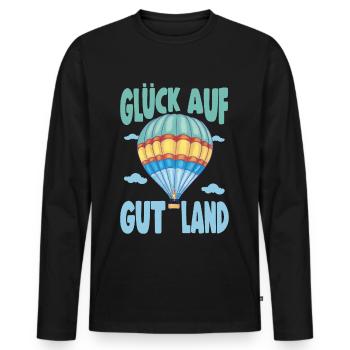 Heissluftballonfahrer Glück Auf Gut Land Geschenk - Männer Premium Bio Langarmshirt - Schwarz - Vorne - Nico (187cm)