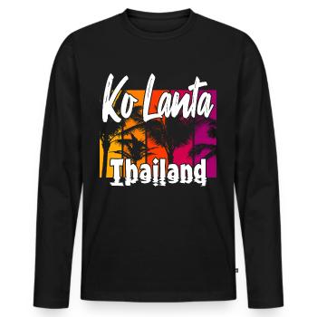 Ko Lanta Thaïlande - T-shirt manches longues Premium bio Homme - noir - Devant - Nico (187cm)