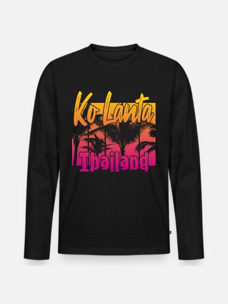 Ko Lanta Thaïlande - T-shirt manches longues Premium bio Homme - noir