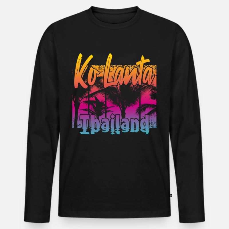 Ko Lanta Thailand - Männer Premium Bio Langarmshirt - Schwarz