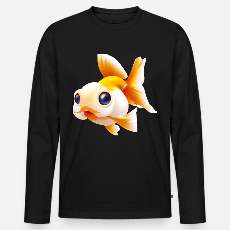 Goldfisch - Männer Premium Bio Langarmshirt - Schwarz